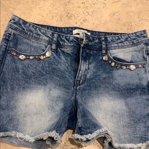 Embellished Denim Shorts